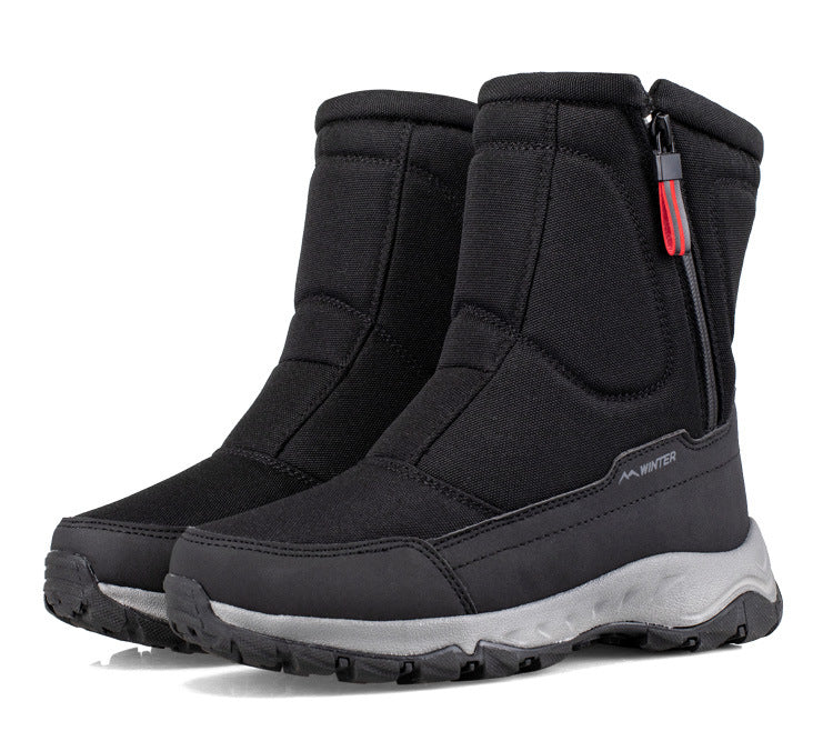 Botas de invierno para mujer con cremallera lateral - Botas de nieve impermeables, antideslizantes y duraderas con forro interior cálido