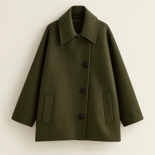 Dámsky vlnený kabát s gombíkmi