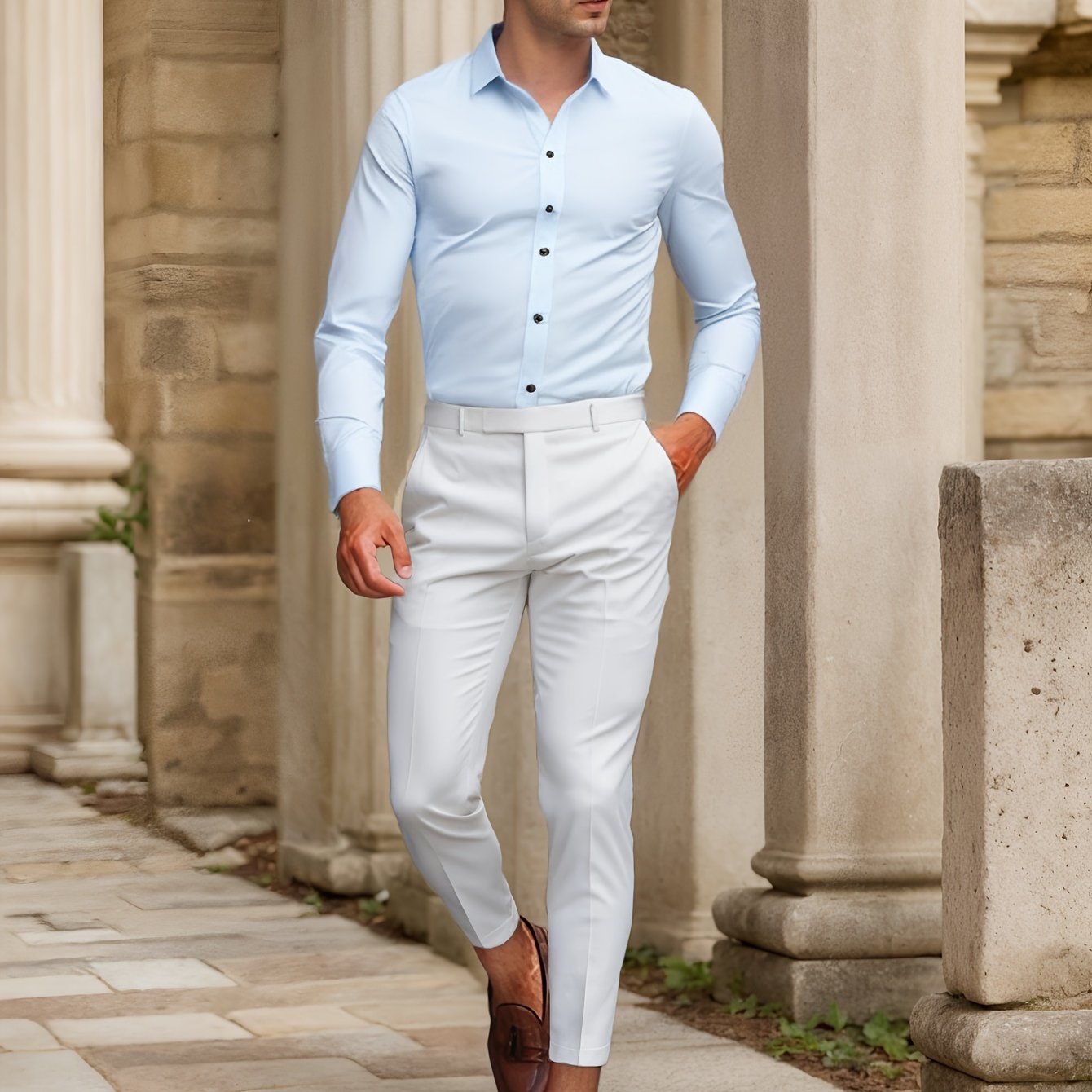 Finn | SlimFit-Stretchhemd in Uni-Farbe