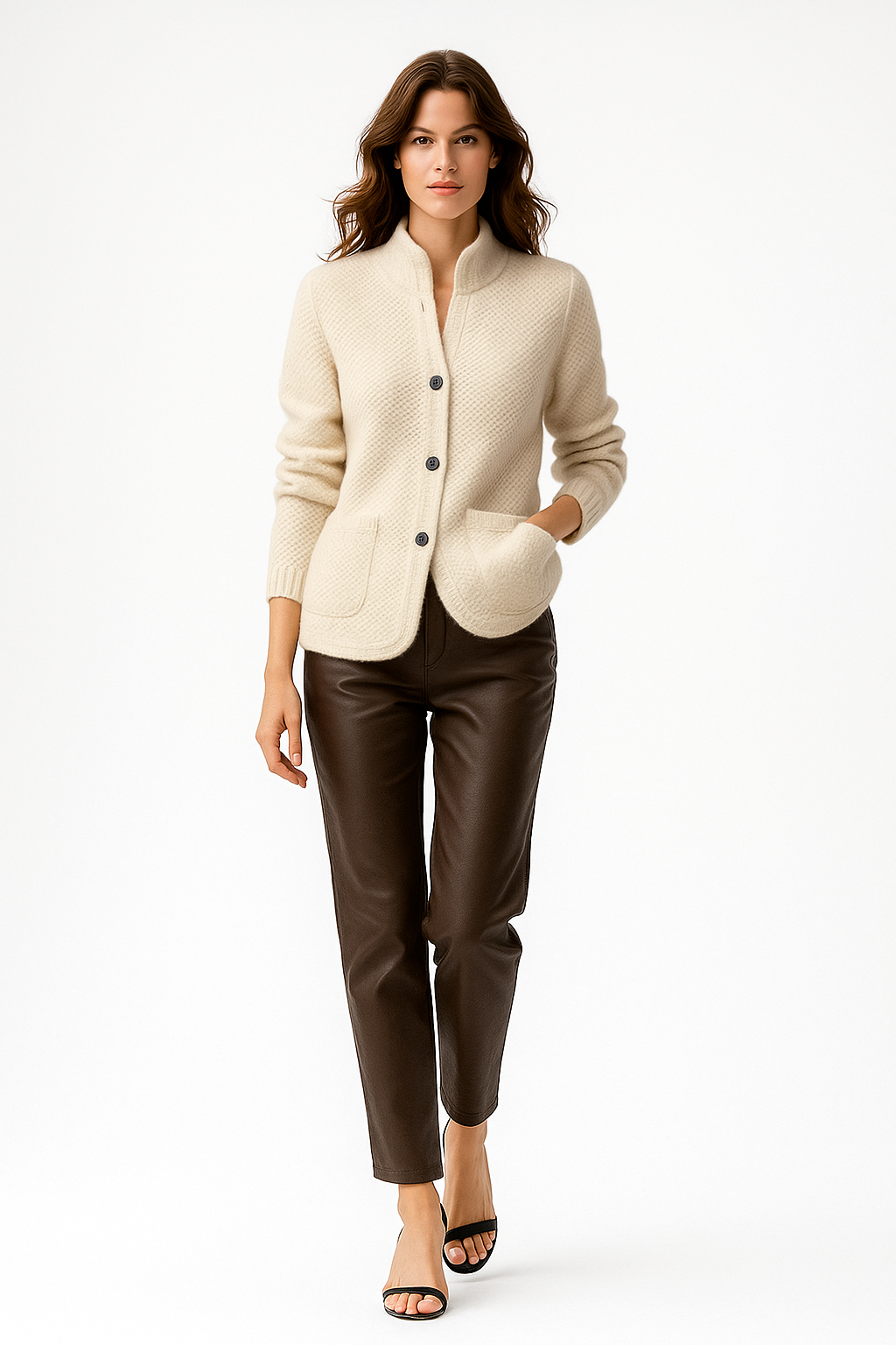 Dámsky pletený sveter | Hrubý golier | Voľný strih | Teplá pletená kvalita