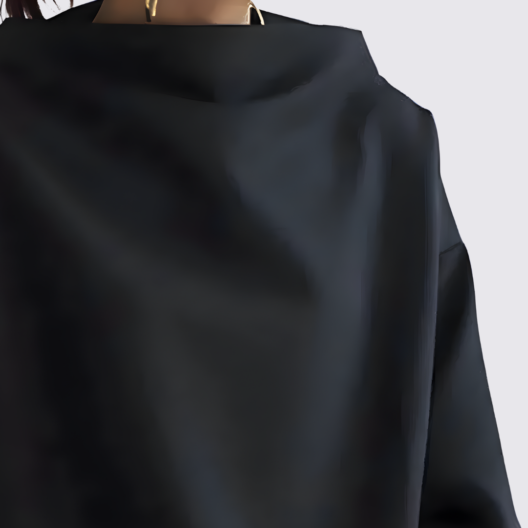 Dámska blúzka s oversize strihom - blúzka s dlhým rukávom - široký výstrih