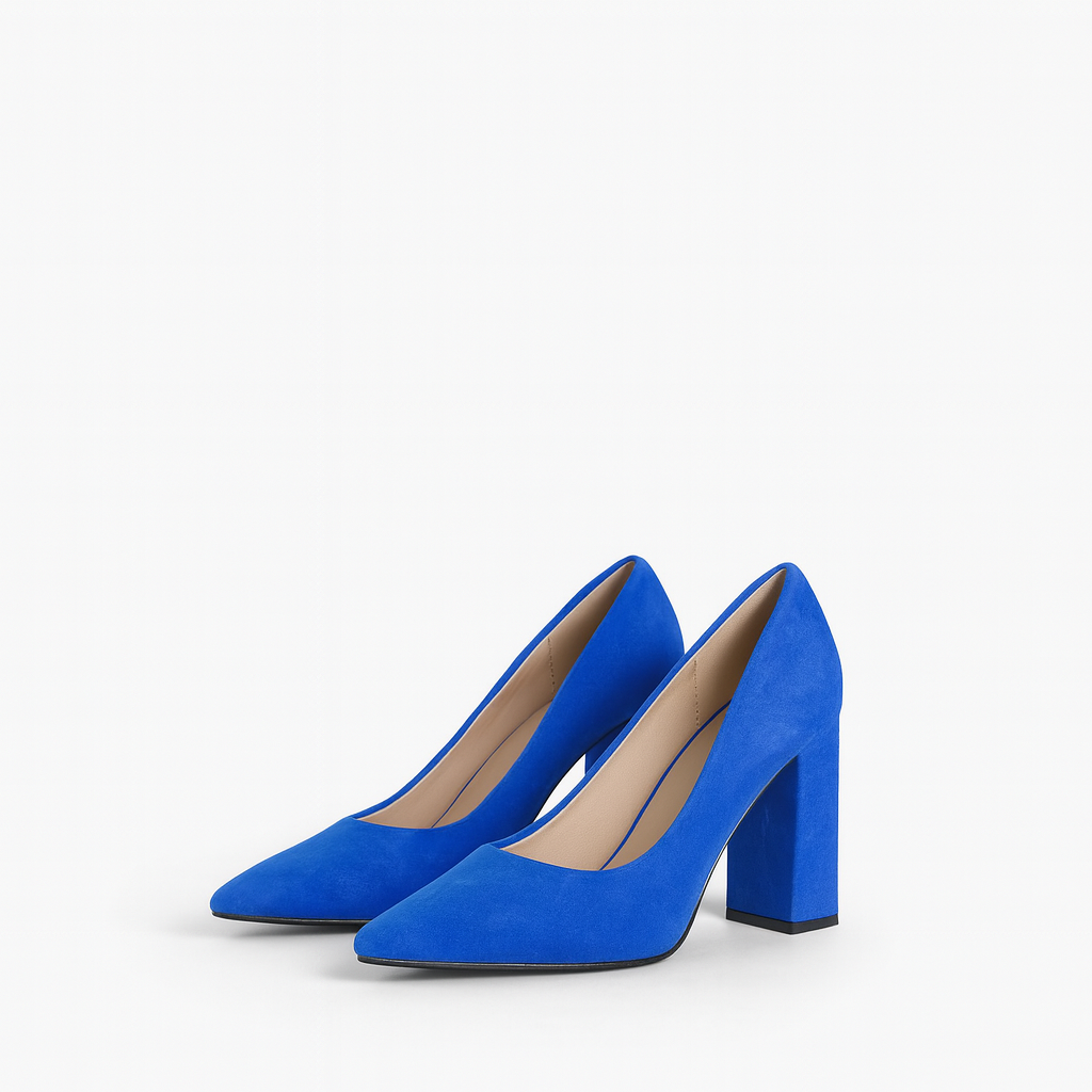 Classic heel with pointed toe royal blue