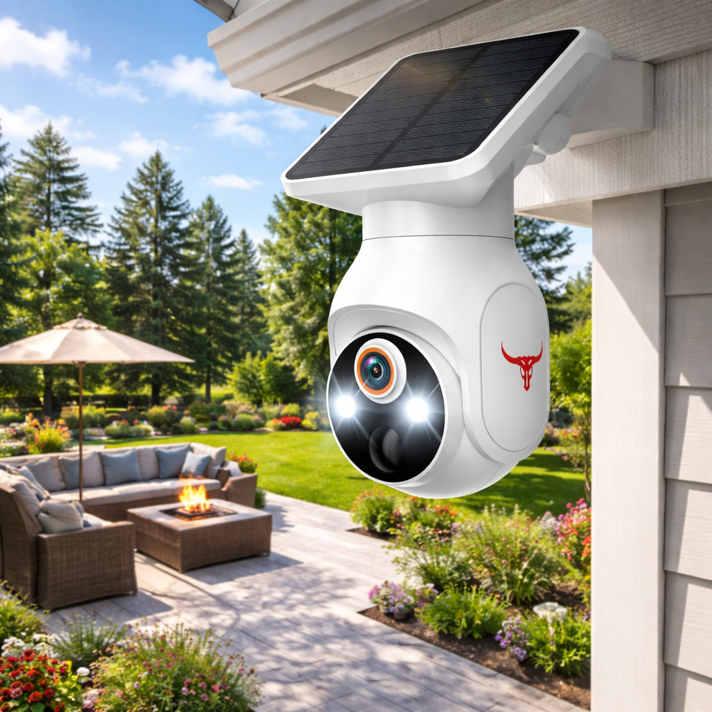 Wireless solar-powered WiFi security camera