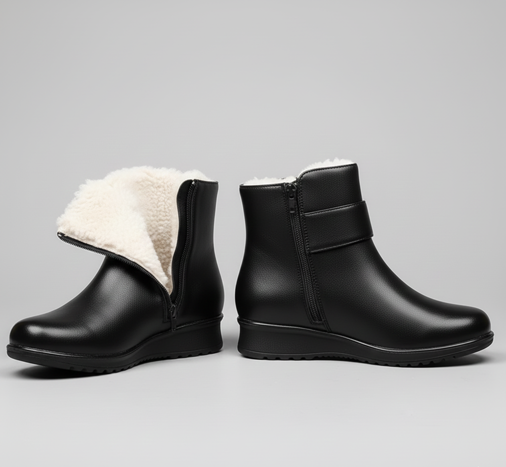 Botines de cuero para mujer invierno