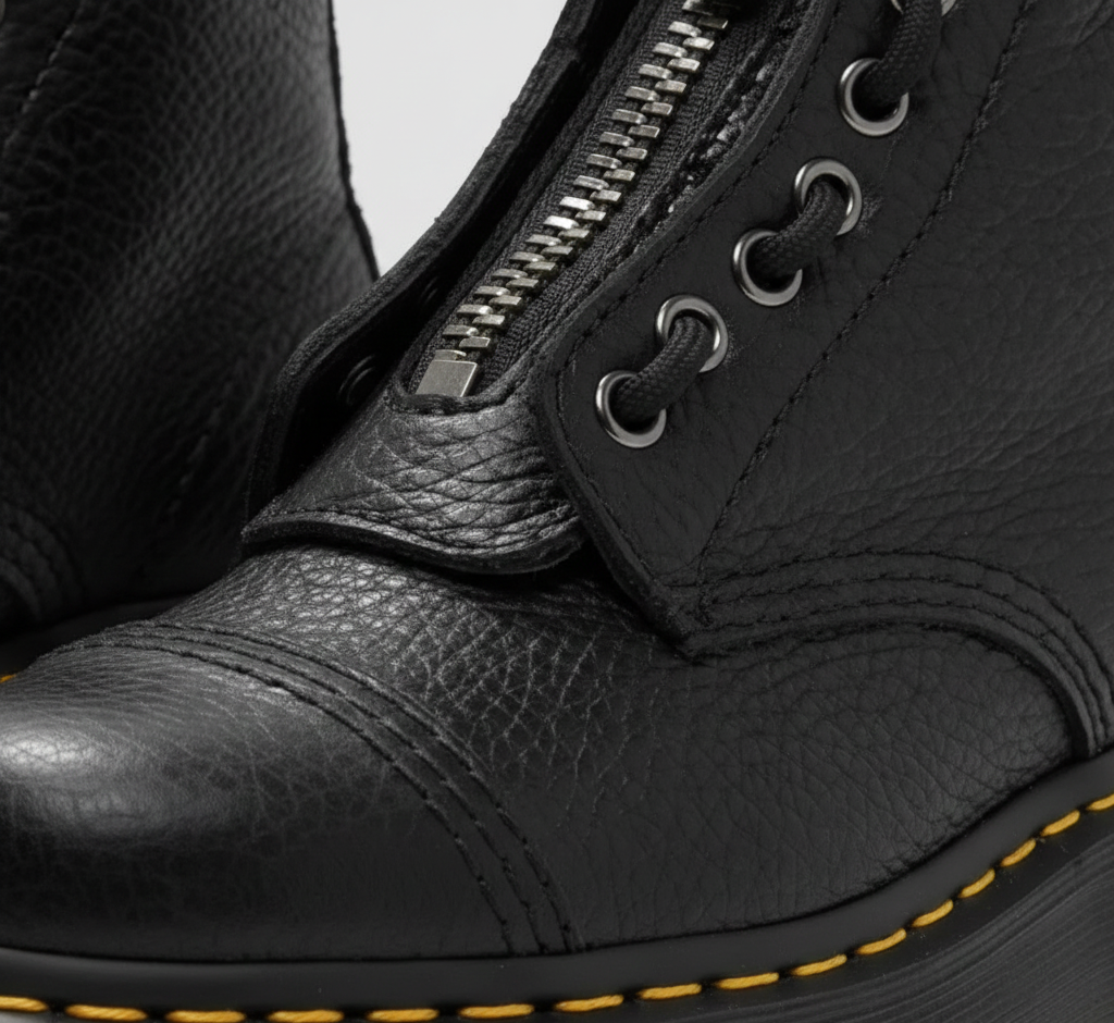 Stivali in pelle unisex con cerniera lampo