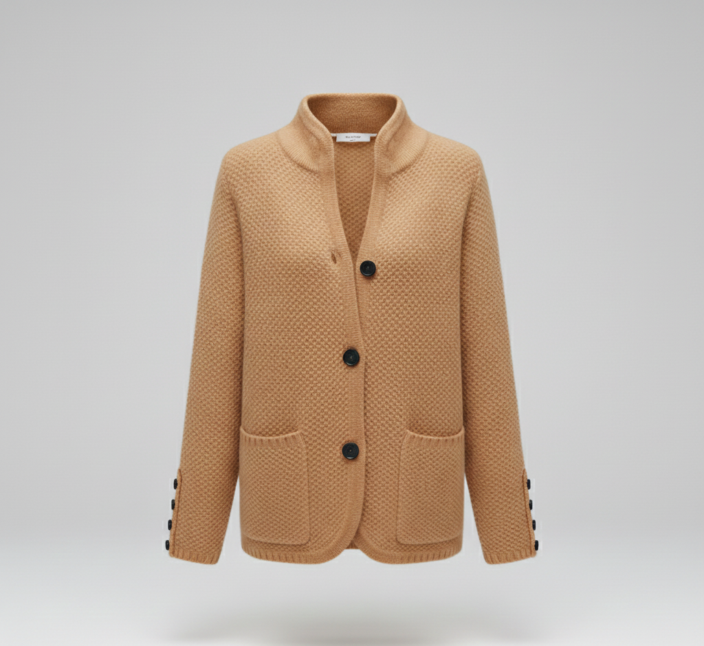 Elegante Wollstrickjacke mit Knöpfen