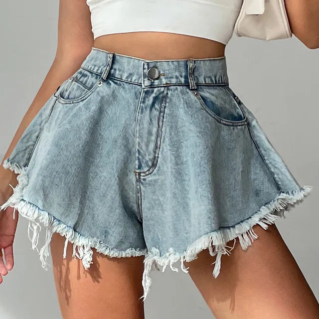 Shorts estivi in denim a gamba larga – Nina