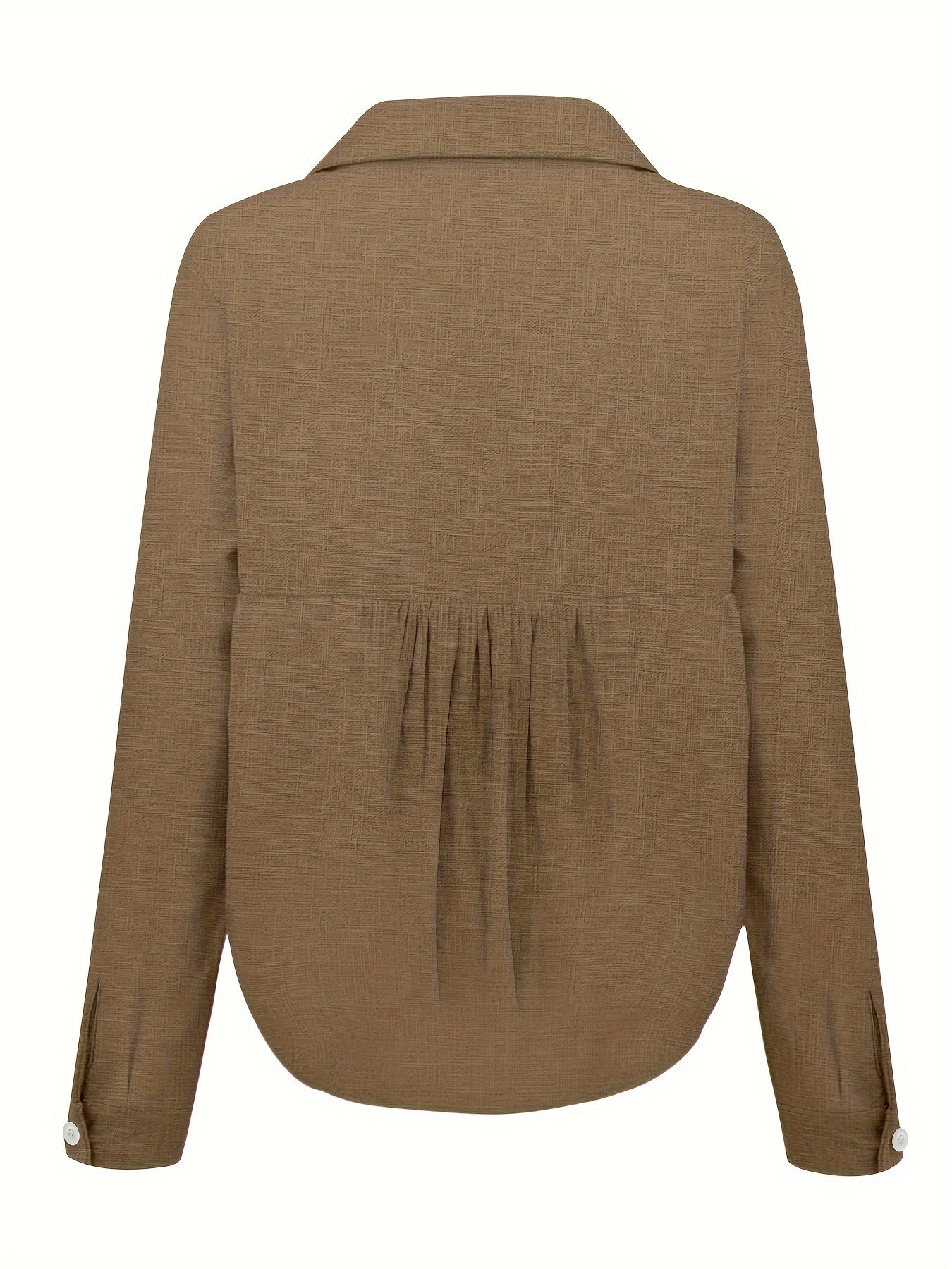 Dámska ľanová košeľa s dlhým rukávom, voľný strih, zapínanie na gombíky, jar, jeseň