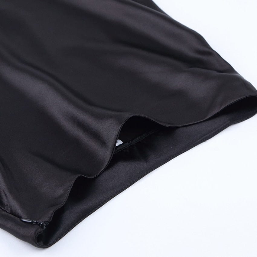 Gonna midi satinata tinta unita