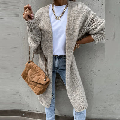 Elegante Kaschmir-Strickjacke für Damen - mittellang und warm für Herbst/Winter