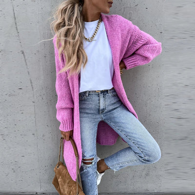 Elegante Kaschmir-Strickjacke für Damen - mittellang und warm für Herbst/Winter