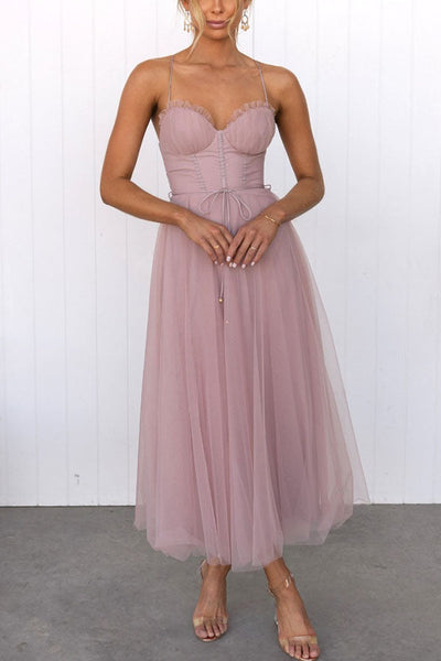 Modernes trägerloses Chiffonkleid - Embla
