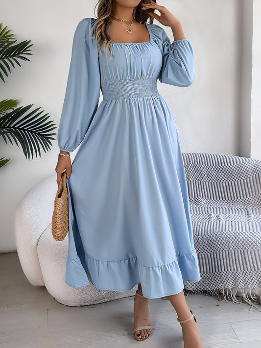 Vysoký pás šiat pre družičky s volánmi pre ženy | Perfektné na jar/leto