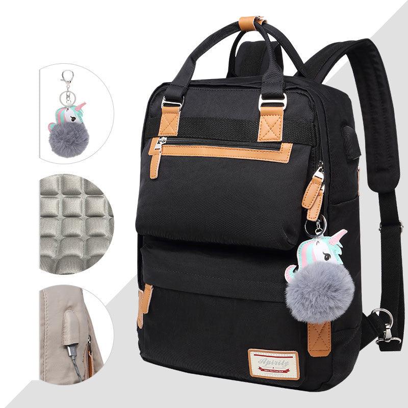 Elegante mochila impermeable para mujer con compartimento para portátil de 15,6 pulgadas.