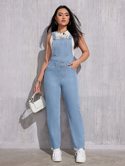 KRISTINE | Hellblauer Denim-Overall mit normaler Passform