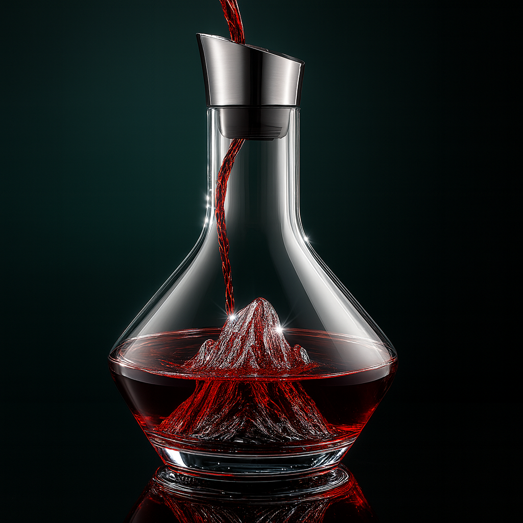Decantador de vino de cristal con aireador