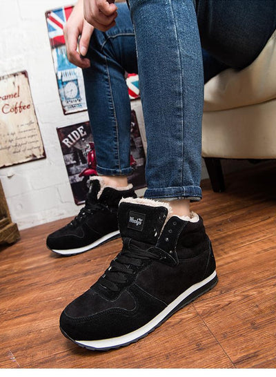 Herren Casual Warme Winterschuhe - Hohe Turnschuhe mit Pelzfütterung