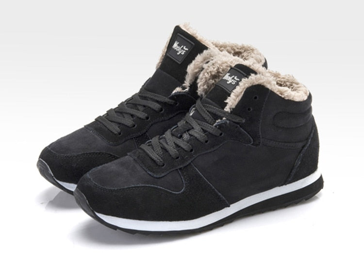 Herren Casual Warme Winterschuhe - Hohe Turnschuhe mit Pelzfütterung