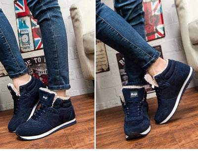 Herren Casual Warme Winterschuhe - Hohe Turnschuhe mit Pelzfütterung