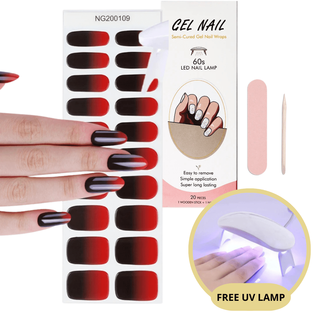 Juego de pegatinas para uñas de gel con lámpara UV