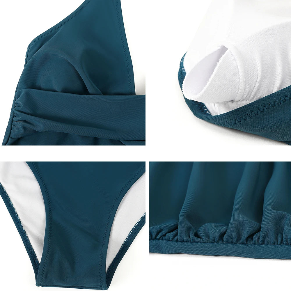 DAVIA | Dámske jednodielne plavky s halter krkom