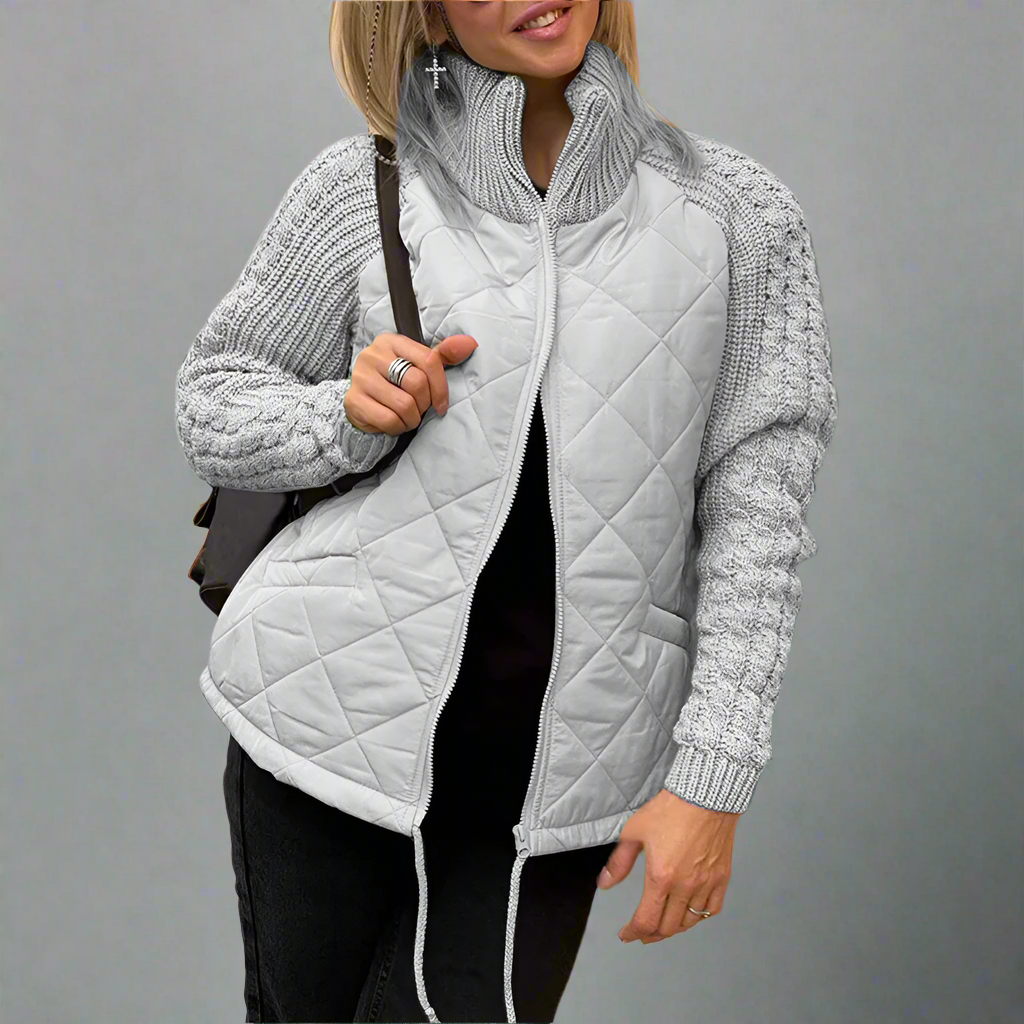 Giacca imbottita con maniche lavorate a maglia