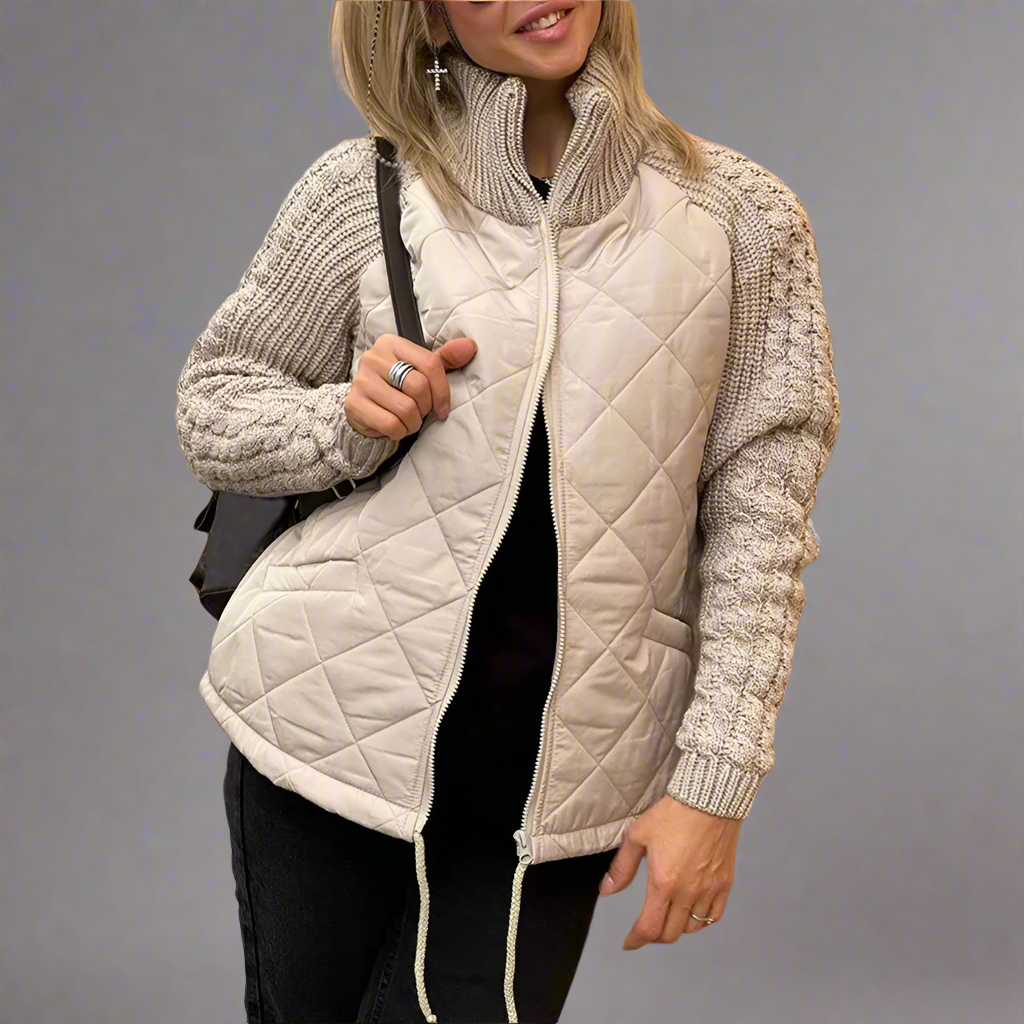 Giacca imbottita con maniche lavorate a maglia