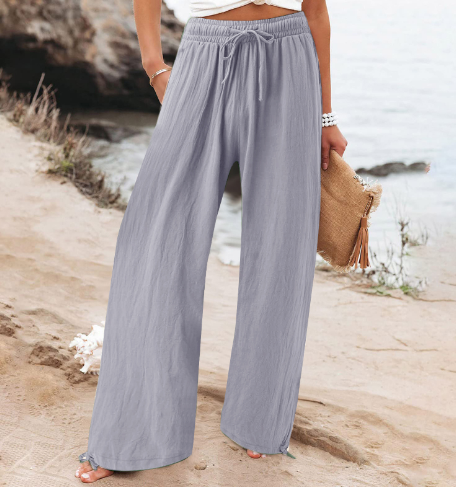 Pantaloni ariosi in cotone e lino per un comfort casual