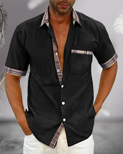 Herren Kurzarmhemd - Slim Fit Sommerhemd aus atmungsaktiver Baumwolle für Arbeit und Freizeit