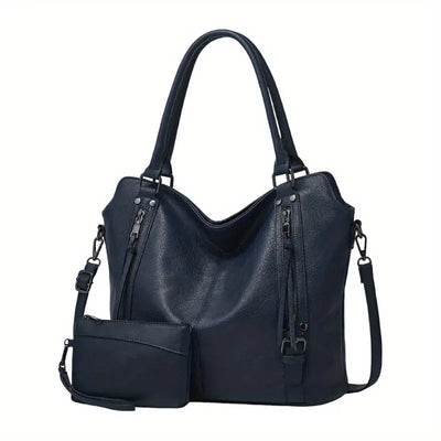 Stylische Retro-Tasche mit mehreren Fächern aus weichem Leder