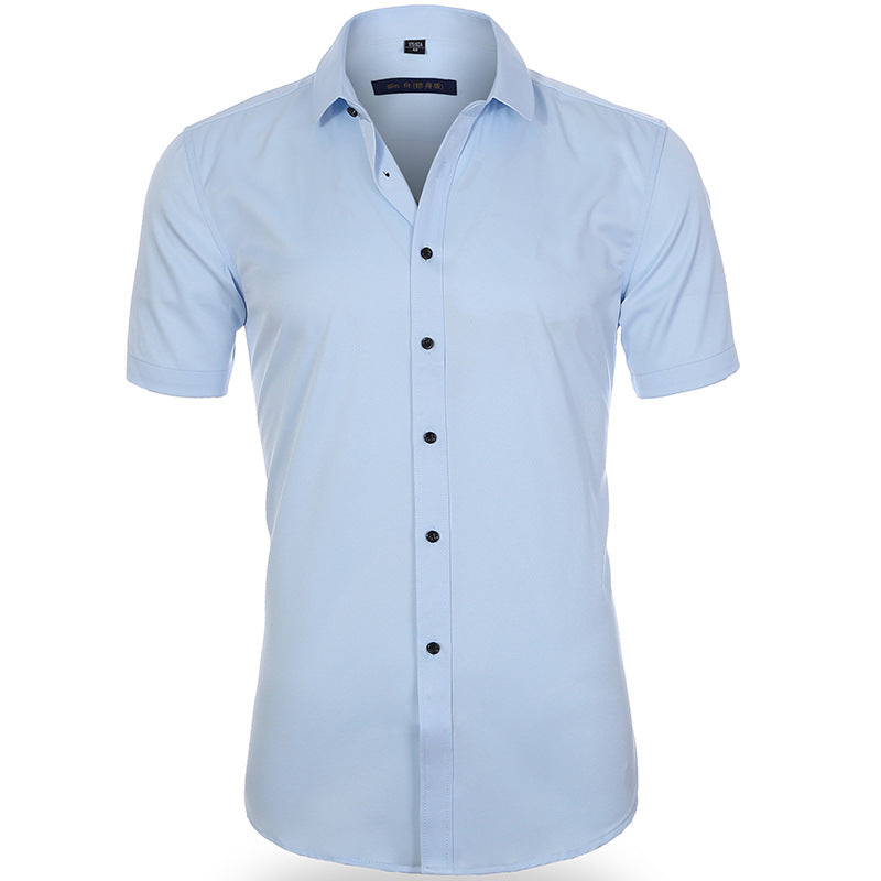 Breathable, wrinkle-resistant short-sleeve shirt for men