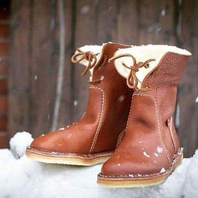Wasserdichte Fleece-Damenstiefel mit warmem Wollfutter - Ideal für den Winter