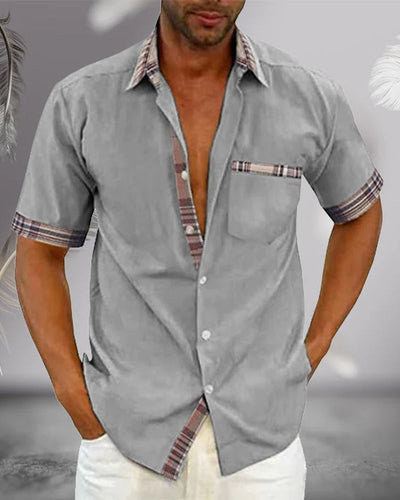 Herren Kurzarmhemd - Slim Fit Sommerhemd aus atmungsaktiver Baumwolle für Arbeit und Freizeit
