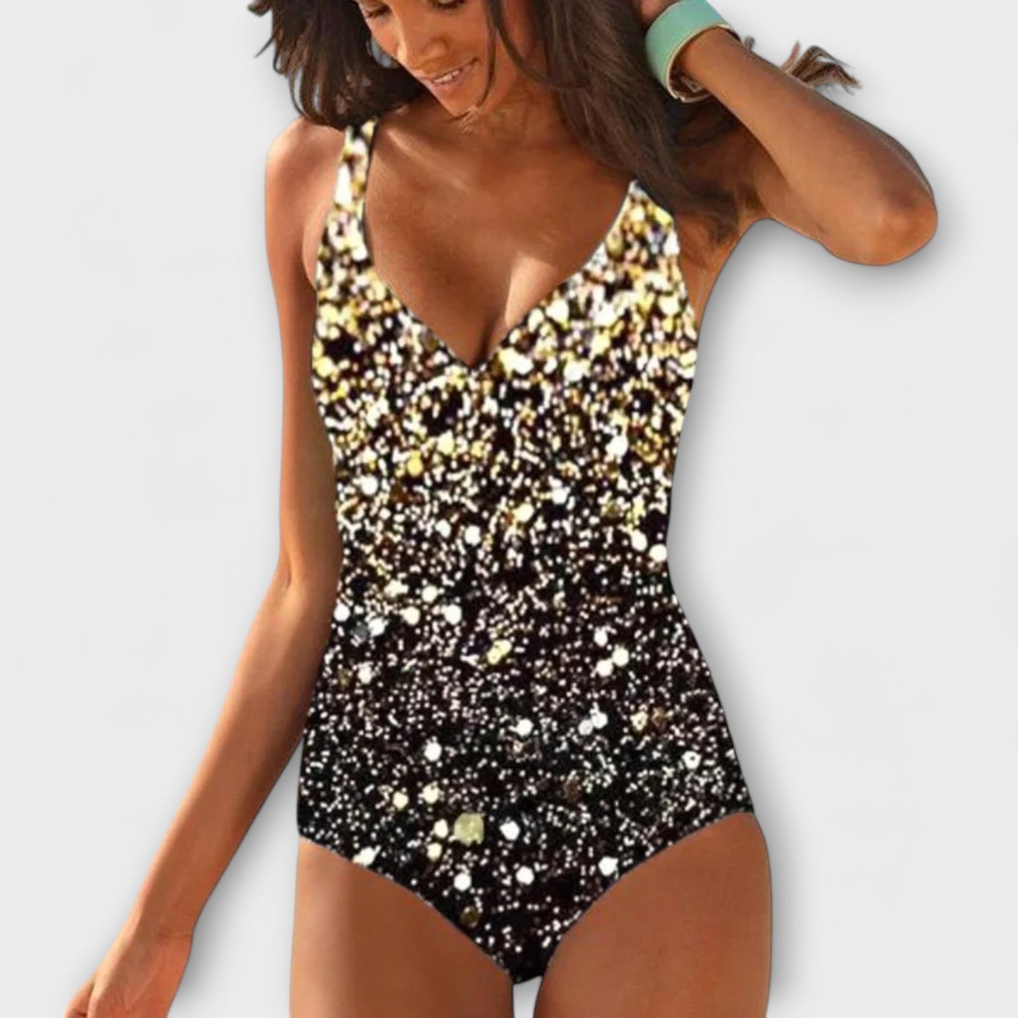 Maillot de bain femme Vittoria style cache-cœur avec fronces et décolleté plongeant en V