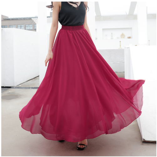 Ingrid - Dlhá šifónová sukňa