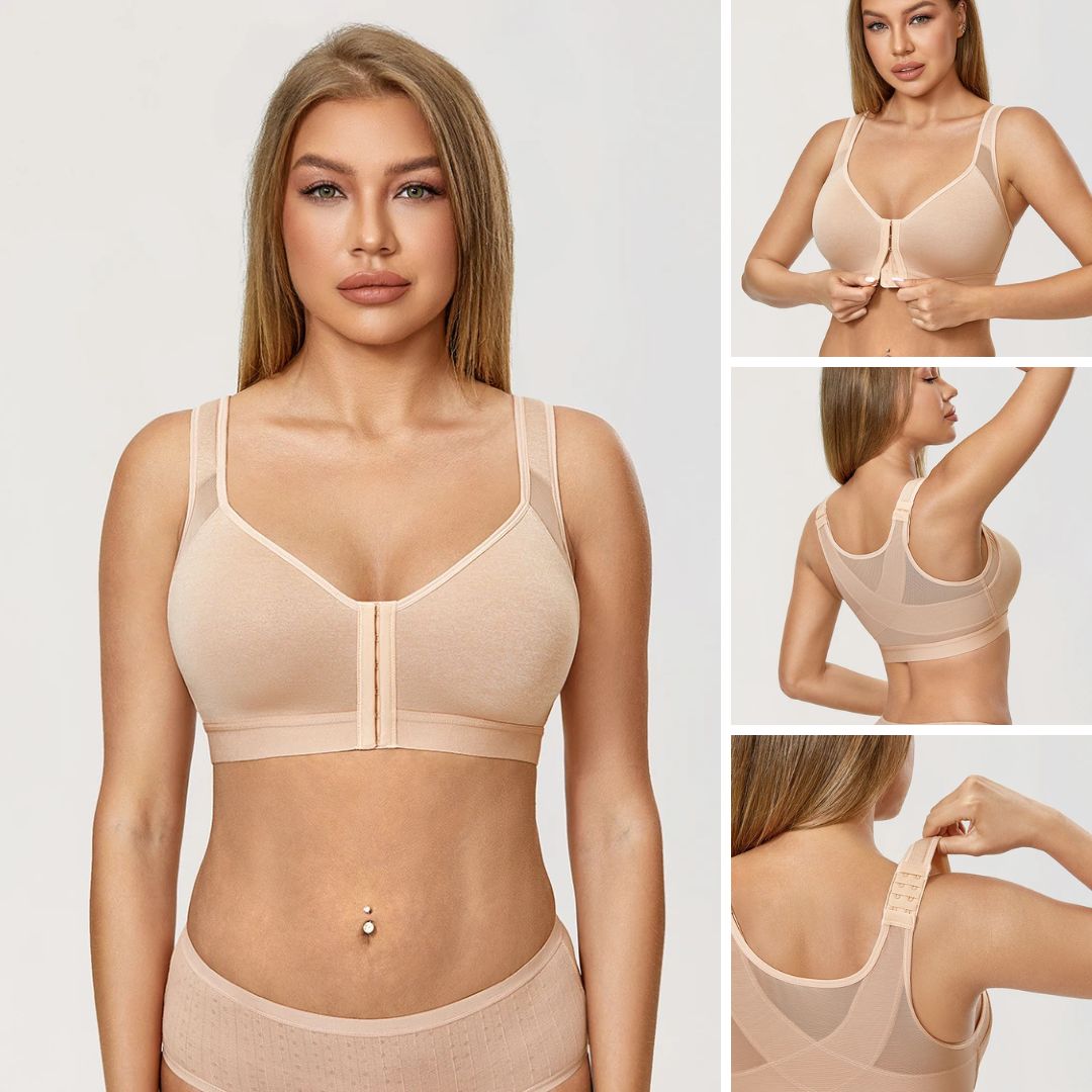 Corrector de postura PosturaFlex sin aros para mujer | Cómodo sujetador sin aros - Sujetador con soporte y sin varillas - Mejora la postura