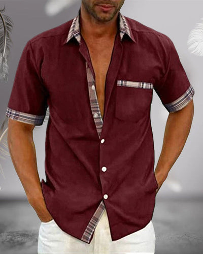 Herren Kurzarmhemd - Slim Fit Sommerhemd aus atmungsaktiver Baumwolle für Arbeit und Freizeit