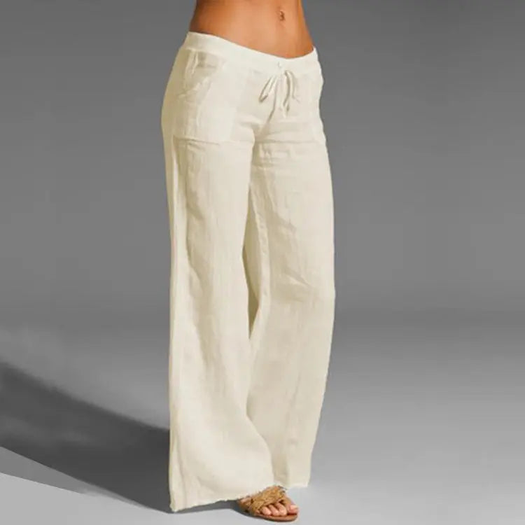 Pantalones de verano para mujer de lino