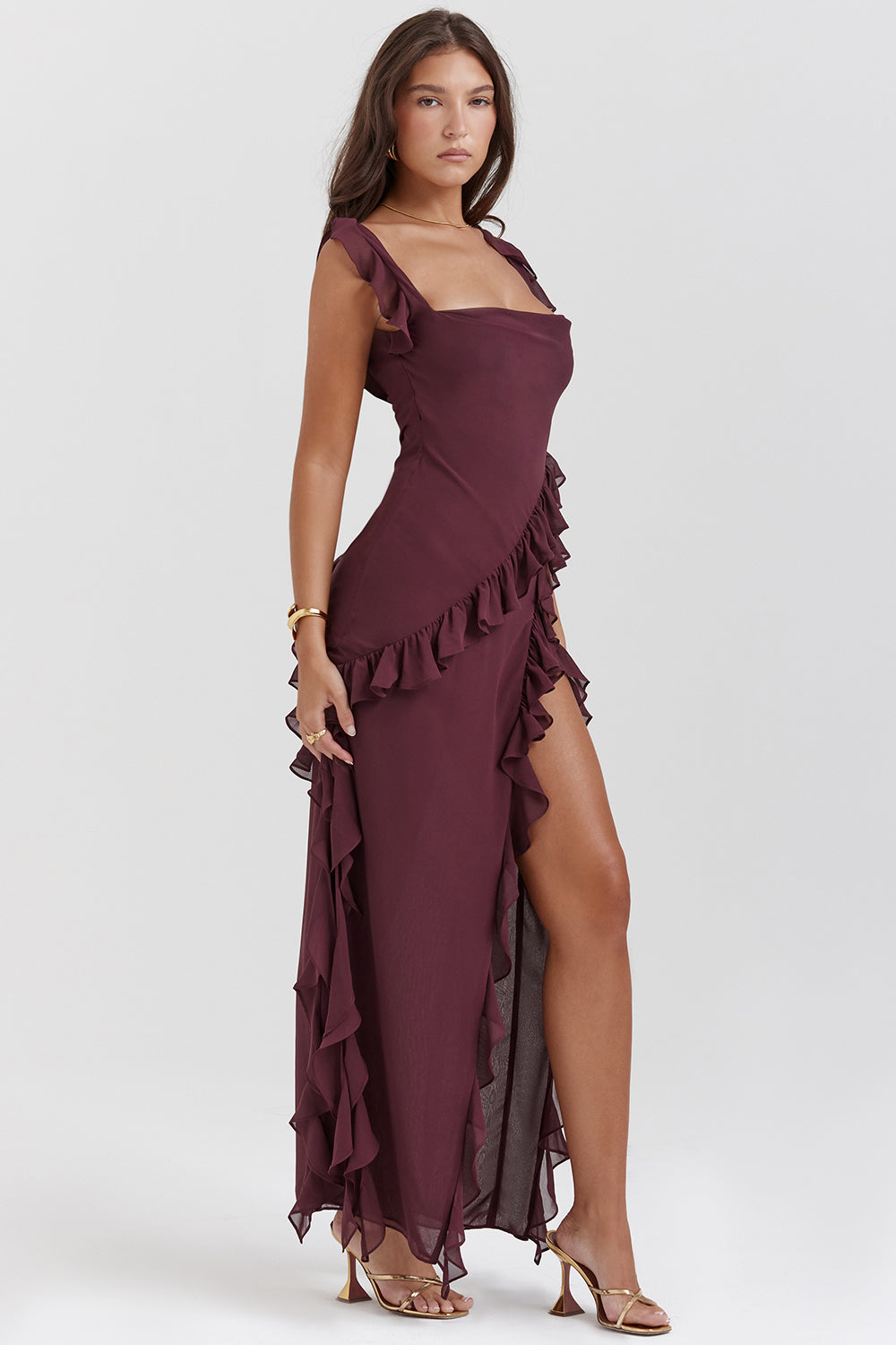 Melantha Rüschenkleid – Elegant, fließend und schick