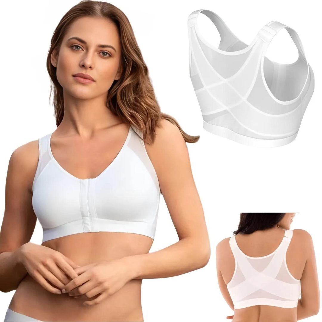 Corrector de postura PosturaFlex sin aros para mujer | Cómodo sujetador sin aros - Sujetador con soporte y sin varillas - Mejora la postura