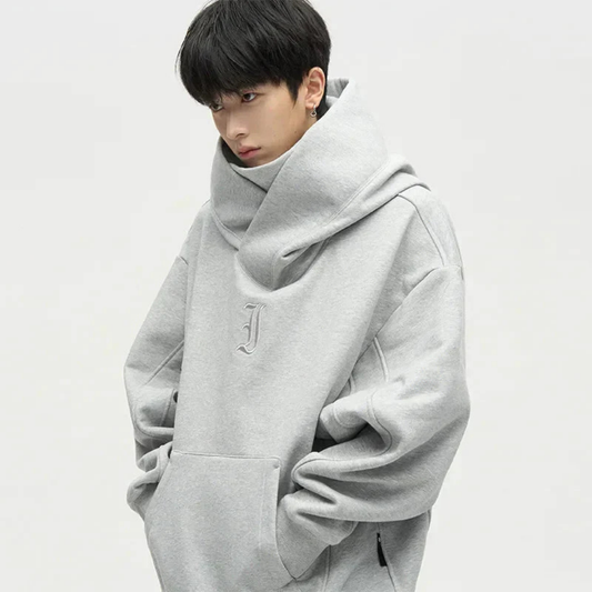 Oversized Hoodie with Double Collar for Men | Comfortable
