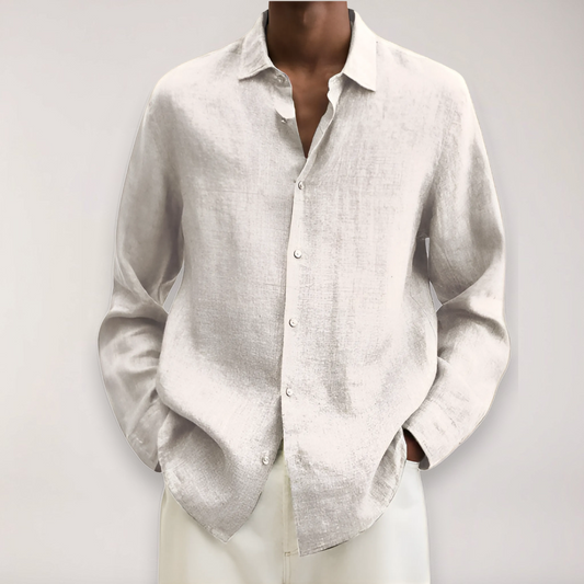 Camicia di lino a maniche lunghe per uomo - Camicia estiva traspirante in diversi colori