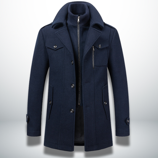 Men's Smart-Casual Coat with Button Closure