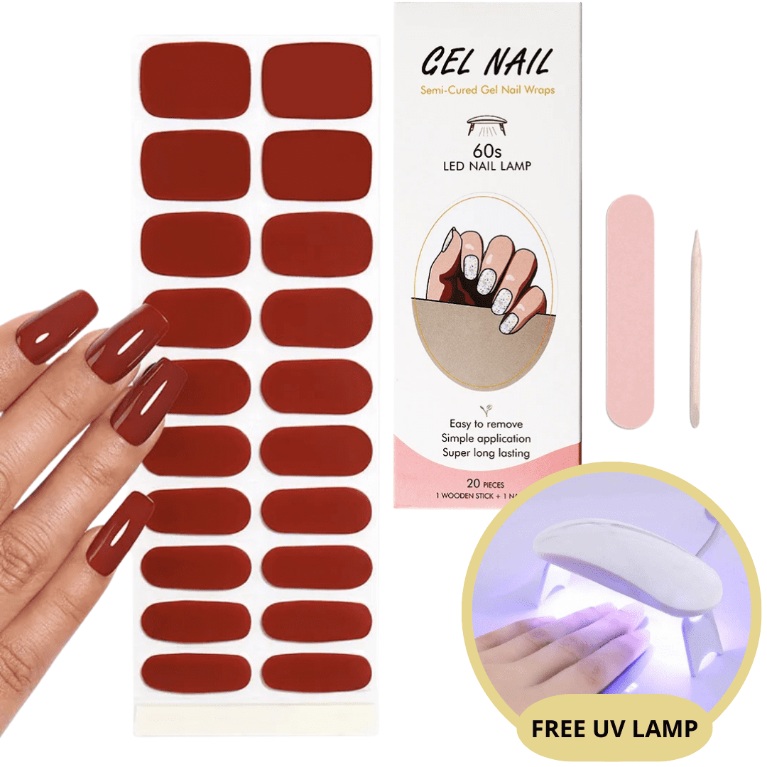 Juego de pegatinas para uñas de gel con lámpara UV