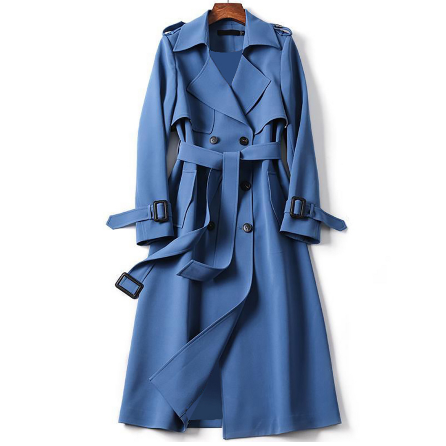 Trench lungo con cintura - Must-have elegante per autunno e primavera