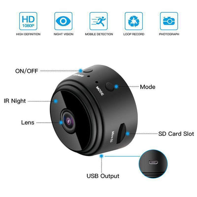 MiniVision | 1080p Magnetische WiFi Mini Kamera - Tragbare HD Sicherheitskamera mit Nachtsicht