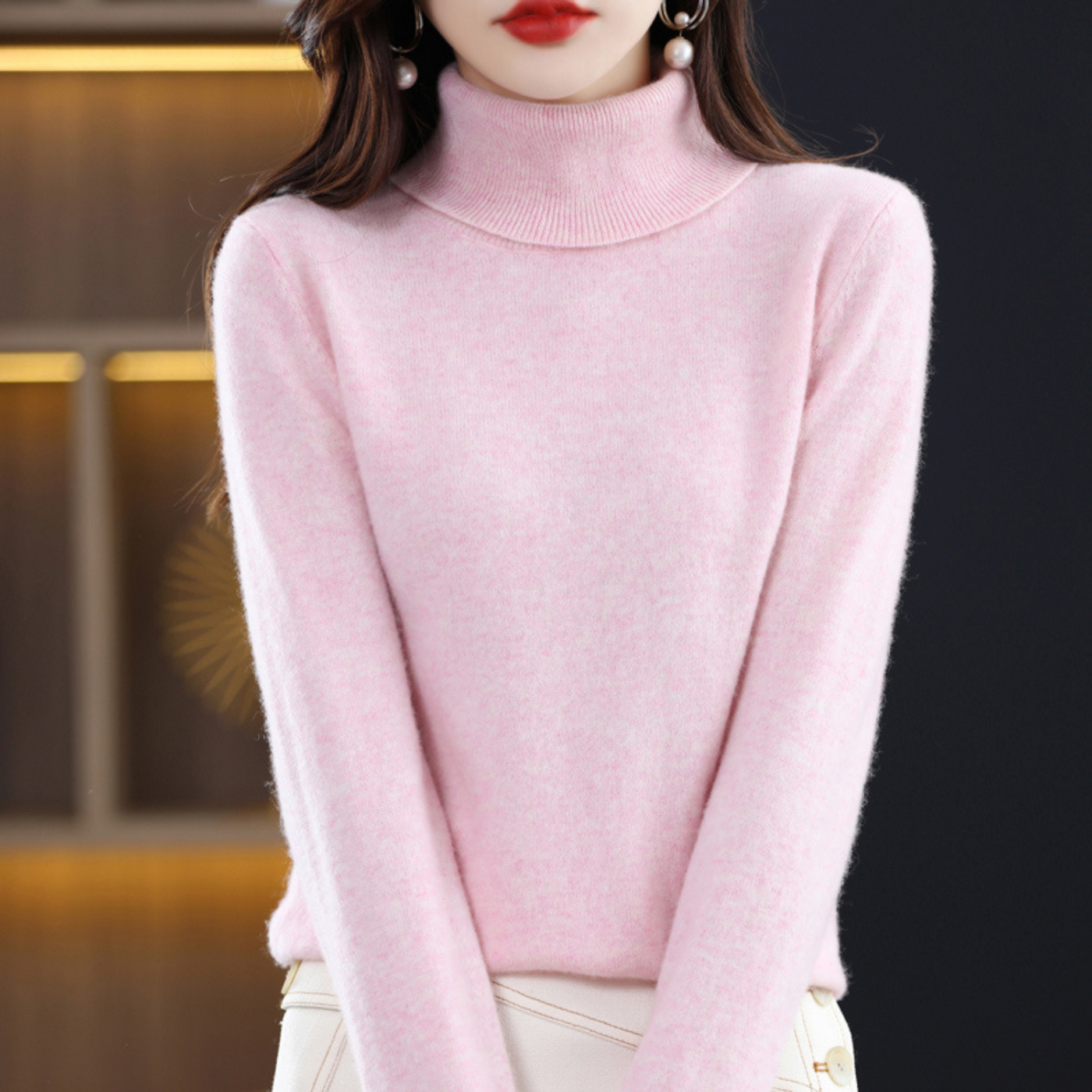 Luxe Kaschmir Damen Rollkragenpullover - Elena