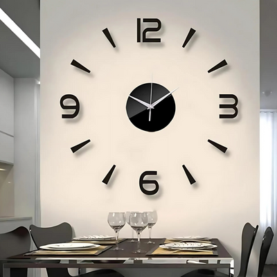 Chrona - Große Wanduhr Schwarz