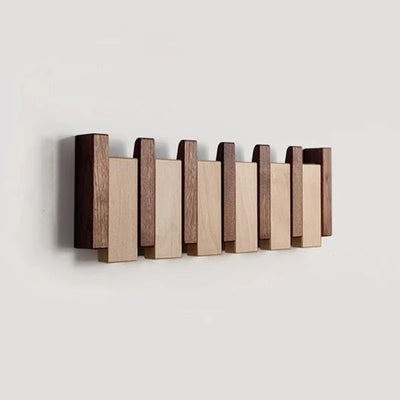 Wandgarderobe aus Holz - Handgefertigter Piano-Garderobenständer mit Klapphaken