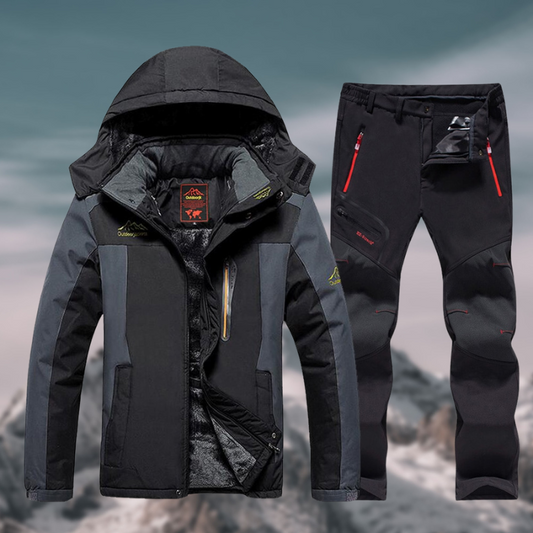 Conjunto exterior impermeable y resistente al invierno para hombres - Chaqueta y pantalón